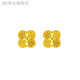 JBV Old Phoenix Pure Gold Clover Earrings Gold Diamond Four-leaf Clover Ear Hook New Style 999 0.01g Diamond