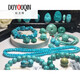 Du Youqin Pang Donglai Quality Raw Ore High Porcelain Blue Turquoise Peaceful Date Bead Pendant Guanyin Maitreya Buddha Pixiu Dragon Ball 21.1 1098