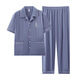 Ttpmer Pajamas Algodón de algodón de verano para hombres Pantalones de manga corta Cárdigan de verano delgada Juvenía de ropa para juventud de gran tamaño G3881 Azul (manga corta) 180 XL [recomendado 120-140Jin [Jin equivale a 0.5 kg]]