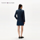 Tommy Hilfiger Autumn and Winter Women's Business Casual Workplace Lion Logo Embroidered Single Button Slim Lapel Suit Jacket Navy C1G S 34