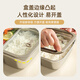 Material core material 304 stainless steel office worker lunch box 2025 new microwave oven lunch box bento box sealed and separated lunch box heating Double grid 1050ml