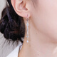 Meluxe platinum earrings for women, PT950 tassel earrings, birthday gift for girlfriend, wife, about 3.34g