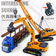 Zhuquezhi Children's Toy Car Excavator Toy Car Excavator Drill Bit Simulation Model Wood Transport Vehicle Set Engineering Combination Set 3 Accessories Heads + 6 Wood Stone