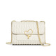 Enlike international luxury brand crossbody new genuine leather chain bag versatile and popular high-end fashion one-shoulder small square bag bag off-white [gift box]
