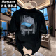 Maycaur Prattpick T-Shirt Loose American Round Neck Top Herren Cotton Casual Trendy Summer Print kurzärmelig Mr.