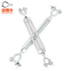 Baodefeng national standard UU type turnbuckle screw marine wire rope tensioner heavy-duty American open body tightening galvanized turnbuckle bolt American 1-1/4x18 (1 piece) 6.89 tons