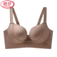 Langsha (Langsha) Fat MM Lifting de gran tamaño y ropa interior sin marca para mujeres con senos grandes, pequeñas reuniones, senos de cierre lateral, sujetador de ajuste anti-sagging, marrón 75b 34cd taza