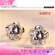 PT950 platinum earrings for women, platinum moissanite diamond earrings for fashionable gifts, a pair of earrings, a pair of flower four-leaf earrings, light luxury style