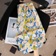 Sie boole elastische Taille Casual Hosen 2025 Sommer Neue Frauen Urlaubsstil gedruckt lose Weitbeinhosen