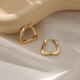 Yinyu retro gold pigmented hoop earrings, irregular minimalist metal high-end earrings, temperament earrings, gold earrings for women, gold earrings