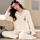 
Printed Good Piano Pajamas for Women in Spring and Autumn Pure Cotton Korean Large Size Long Sleeve Two-Piece Set Casual Summer Autumn and Winter Style Home Muji MUJI Pink GXT9923 M (Suggested 7595Jin [Jin equals 0.5 kg])