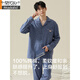 
Modal pajamas men's spring, autumn and winter 100% pure cotton long sleeves can be worn on the outside casual home clothing set 2025 new Starry Sky Blue 16873 [100% cotton is not pilled] L [110-130Jin [Jin equals 0.5 kg]]