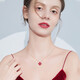 DAILUOQI four-leaf clover ruby 18k gold necklace for women 520 Valentine's Day birthday gift for wife and girlfriend 18k gold diamond ruby necklace