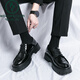Specht Lederschuhe für Männer Sommer Neue britische Business Formale Verschleißrunde Schwarzes Lackleder Hochzeitsbräutigam Beste Schuhe 15276 Schwarz -Weiß 38 Standard Lederschuhgröße