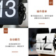 Momen mechanical page-turning clock, automatic page-turning clock, living room clock, retro personalized desktop ornament, clock creative ornament, walnut-white page with black characters 20.7*8.8*14.3cm