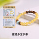 Yueyin Baichuan Beeswax Bracelet Chicken Fat Yellow Beeswax with Agarwood Green Pine Wenwan Buddhist Beads Multi-treasure Bracelet About 8mm