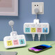 Macaron color conversion plug, short-line converter plug, Xiaomi's same model, one-turn multi-hole sub-control conversion socket, USB night light power converter row plug, flexible wired, one-turn two-point control ordinary model
