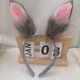 ENRMIIV Halloween Bunny Ears Headband Velvet Hairpin Cos Officer Judy Disney Play Photo Hoop Headband Hair Accessories White + Pink Long Hair Rabbit Ears Headband