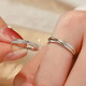 DR couple's pair of rings with 1 carat diamond ring for wedding and proposal. A pair of trendy, light and luxurious rings as a Valentine's Day gift for girlfriend. Infinite love. Adjustable.
