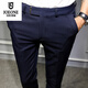 
Jiumuwang Summer Men's Korean Slim Feet Casual Pants British Crispy Trousers Business Hairdresser Suit Pants K686 Embroidered Black Crispy Pants 28 Weight 85 Jin [Jin equals 0.5 kg]-99 Jin [Jin equals 0.5 kg]