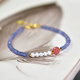 Chili Tanzanite Bracelet for Men and Women East China Sea Crystal Agate Jade Jade Blue Gemstone Scattered Beads Faceted Disc Beads Bracelet Shape-Shaped Plain Circle Approximately 3mm