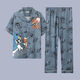 TTPMER PAJAMAS MEN'S COTTON COTTON COTTON COLON CARTRE CARDIGAN SUMBRIGAN MINE SÉTUDIANT DE LA SIGLE DES VOCTES DES JEUNES DES JEUNESS G3884 Bleu (à manches courtes) 180 XL [recommandée 120-140jin [Jin équivaut à 0,5 kg]]]