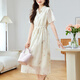 
OLJ light luxury brand dress for women 2025 summer new high-end shirt collar fashionable chiffon skirt picture color XL 115-125Jin[Jin equals 0.5 kg]