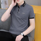 
Hailan summer collared short-sleeved T-shirt men's trendy youth ice silk lapel half-sleeved business simple polo shirt black QY683 2XL [150-165Jin[Jin equals 0.5 kg]]