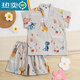 Shantou Lincun steaming suit for children 3 to 6 years old, baby and children's steaming suit, cotton bathing suit for boys and girls, cartoon pajamas, home clothes, bear wearing overalls XS