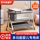 Crib removable portable baby cradle bed foldable multi-function bb bed newborn children splicing large bed Morandi gray + factory configuration basic model