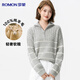 Lomon [100% laine] Cardigan pur pour les femmes en automne et en hiver épaisse à moitié haut de paille de fond en vrac