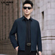 Lilang jacket jacket men's spring and autumn new lapel middle-aged men's solid color casual top business fashion dad suit 9737 dark blue M /170 suggestion 90125Jin [Jin equals 0.5 kg]