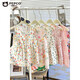 
Pig Banner girl summer thin dress for children's bubble cotton loose sleeveless vest skirt baby floral casual long skirt flower foundation 130 cm