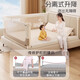 Baby crib fence, bed fence, baby anti-fall guardrail, bedside guardrail, children's bedside safety guardrail, Khaki TA09 - nail-free 1.8+2+2m, three-sided installation, quick installation + U-sided giant stable tripod
