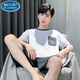 
Palando 2025 new pajamas men's summer thin cotton shorts shorts loose and cool home clothes large size suit wear 9928 L 100-125Jin [Jin equals 0.5 kg]