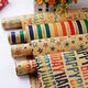 Qilicai cowhide wrapping paper bouquet gift paper children's birthday gift paper gift box vintage bag book velvet paper English flower paper Kraft paper English random 10 pieces for double-sided glue