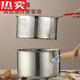 Tuojin Japan imported quality 304 thickened stainless steel multifunctional milk pan fryer baby mini food supplement household oil saves oil and does not splash oil, more convenient for frying 20cm wooden handle milk pan fryer + frying basket + clip