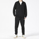 Adidas Men's Men's Automne and Winter Sports Suit, Fitness Training, confortable veste à cols de support respirant, pantalon décontracté, H46101 + GK9226 / Simple et à la mode M