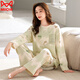 
Catman (MiiOW) pajamas for women in spring and autumn pure cotton large size loose long sleeves for students to wear on the outside Korean style suit winter and summer home clothes Navy blue GXT9923 picture color M (recommended 75-95Jin [Jin equals 0.5 kg])