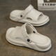 
Li Yu's new slippers men wear non-slip and soft-soled sandals for outdoor driving dual-purpose sports beach Khaki 42-43