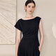 ROEYSHOUSE high-end texture shirt for women 2025 summer design waist slim body 11973 black M