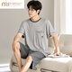 
Modal Men's Pajama Set Summer Short Sleeve Shorts Thin Summer Ice Silk Loose Casual Large Size Home G6623] Modal Shorts-Cool and Breathable 4XL Recommended 180-210Jin [Jin equals 0.5 kg]]