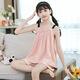 Lingting Eagle Girls Pyjamas Sommer 2025 Internet-Promi-Haltungsrock Rock Baumwolle Prinzessin Style Girl Klimaanlage Home Kleidungsstück [Baumwolle] L11301 Milch-Aprikosenfarbe 170 8 Größen [95-105 cm/20-30 Jin [Jin gleich 0,5 kg]]