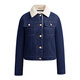 
Navigare Italian small sailing boat women's fur collar denim jacket 2025 autumn and winter new hot core warm velvet lapel warm jacket Night blue M