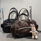 Adidas Sports and Casual Retro PU One-Hohor Crossbody Handbag JV9277 JV9284 JV9283 Brown JV9284 (punto)