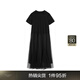 
Jiangnan Buyi (JNBY) [same style in the mall] 24 autumn and winter new dress with round neck A-shaped short sleeve temperament elegant 5O7G15780 001/This black S