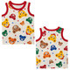 MIKIHOUSE Japanese boys and girls cartoon star bear head all-printed t-shirt children's vest short-sleeved vest 90 cm