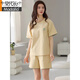 莫代尔睡衣女2025夏季新疆棉短袖短裤简约休闲棉质薄款家居服套装可外穿 Z9859 L 建议100-120斤