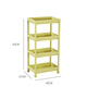 Enshousu full plastic PP material multi-functional storage rack bedroom living room kitchen wheeled storage rack yellow two-layer 9227