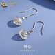 China Gold (CHINA GOLD) PT950 Platinum Ear Hooks Wound Love Heart Women New Light Luxury Niche High-end Earrings Birthday Gift for Girlfriend PT950 Platinum Wound Love Ear Hooks Pair Approximately 2.9g